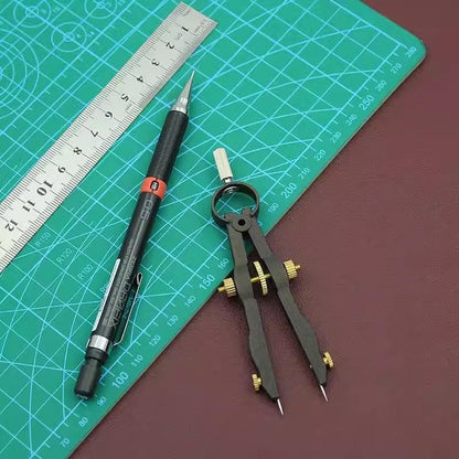 1.75 Inch Leather Compass Adjustable Lockable，Leather Crafts Tools，Professional Compass for Geometry，Compass Drawing Tool (Black 1.75 Inch)