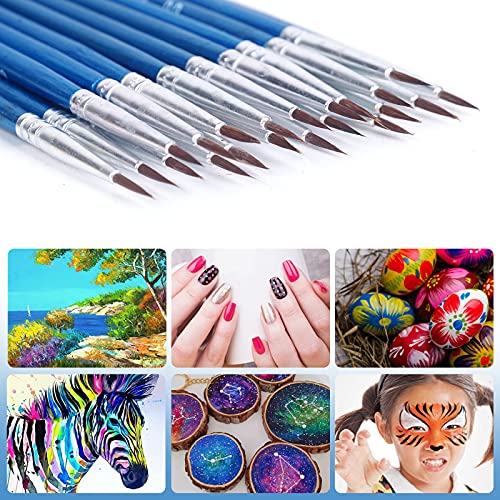 Fine Tip Paint Brushes,BWLKY 60Pcs Miniature Paint Brushes Fine Detail 00 Paint Brush Tiny Painting Brushes for Acrylic Oil Watercolor, Face Nail Art Craft