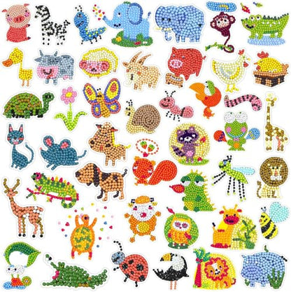 Labeol Diamond Art Kits for Kids Boys and Girls Ages 6-8-10-12 Easy to DIY Creative Diamond Art Sticker Craft by Numbers Kits for Kids and Adult Beginners (Various Animals) - style: Various animals