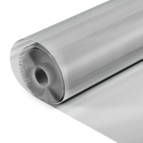 fowong 304 Stainless Steel Window Screen Mesh Roll, 35" x 16 Ft, Sliver | 20x22 Mesh, Wire Mesh Roll, Heavy Duty, High Visibility, Fresh Airflow, Rust Resistant, Corrosion Resistant, Easy to Install - color: Silver, size: 35in x 16ft