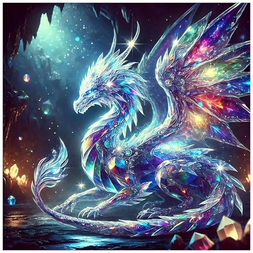 Lophomie Diamond Art Kits for Adults, 5D Diamond Painting Kits 14x14 in - color: Diamond Art Dragon, size: 13.8x13.8in (35x35cm)