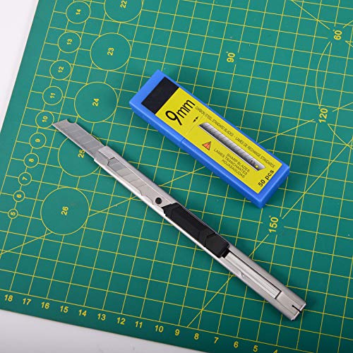 FOSHIO 60 Degree Snap Off Universal Art Knife Replacement Blades, High Hardness Carbon Steel Material, Auto Vinyl Wrap Office Cutter Craft Knife Sharp Blades, Pack of 100 - color: Blue - 60 Degree Blades