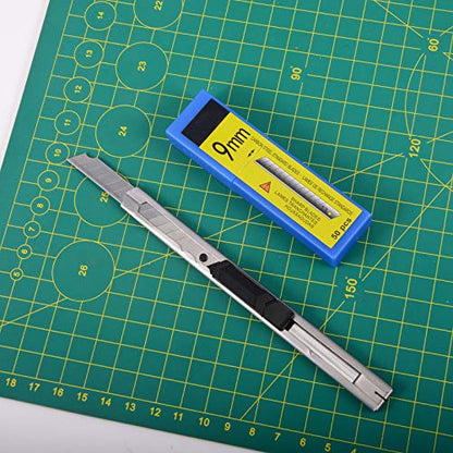 FOSHIO 60 Degree Snap Off Universal Art Knife Replacement Blades, High Hardness Carbon Steel Material, Auto Vinyl Wrap Office Cutter Craft Knife Sharp Blades, Pack of 100 - color: Blue - 60 Degree Blades