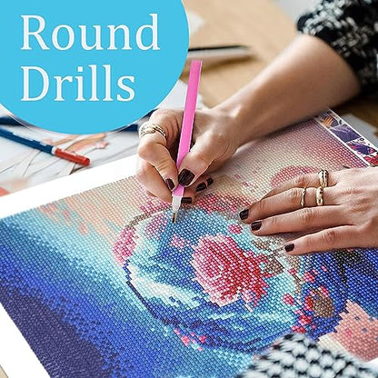 Sunflower Diamond Art Painting Kits for Adults, Stained Glass Full Drill Diamond Dots Paintings for Beginners, Round 5D Paint with Diamonds Pictures Gem Art Painting Kits DIY Crafts Kits 14x14inch - color: c