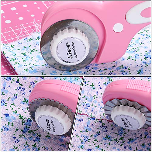 Mudder 45mm Rotary Cutter Blades 12 Pcs Replacement Rotary Blades for Arts Crafts Quilting Scrapbooking Sewing, 8 Types, Sharp and Durable