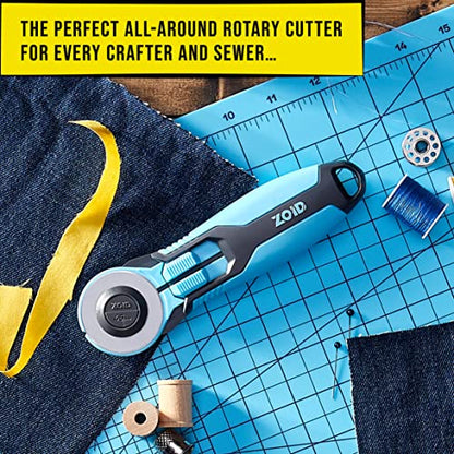 Zoid 45mm Rotary Cutter with Grip, Fabric Cutter Wheel, Rotary Cutter Blade, Mat Cutter, Craft Cutting Tool, Freehand Tool For Fabrics, Mats and Multiple Projects, Tbd - size: 45mm