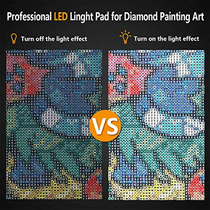 B4 LED Light Pad - Upgraded Diamond Art Light Box Dimmable Tracing Light Board, Sketching, Animation, Drawing Light Box with 4 Fasten Clips - style: B4