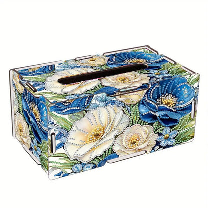 LSQFS DIY Diamond Painting Tissue Box for Adults for Home Office Vanity - color: Flowers