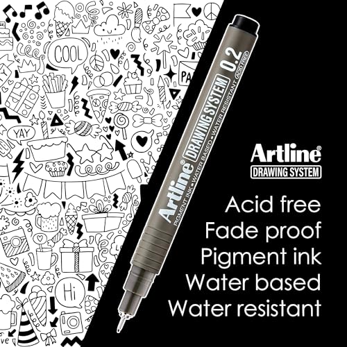 Artline 230 Drawing System Pens, Technical Drawing Pens For Drafting, Illustrating, and More, 0.2mm, 0.4mm, 0.6mm, and 0.8mm Fine Tips - Black, 4-Pack - style: 0.2, 0.4, 0.6, 0.8mm Nib Sizes | 4-Pack