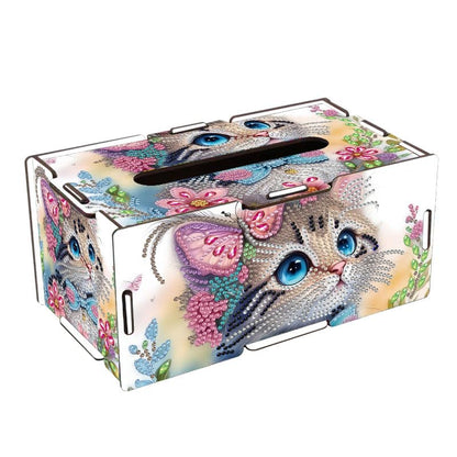 LSQFS DIY Diamond Art Tissue Box Kit,Cat,Ideal Gift,1PC - color: Cat 1