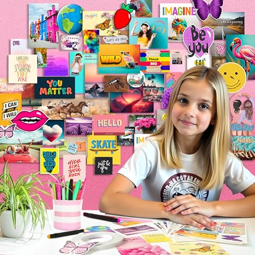 Wall Collage Kit for Teen & Tween Girls - Teenage Girl Room Decor 10 11 12 13 14 15 16 Year Old Girl Gifts – 1000+ Piece DIY Crafts Kit 10-16 Years - Birthday Gifts for Teen Girls Trendy Stuff Ideas