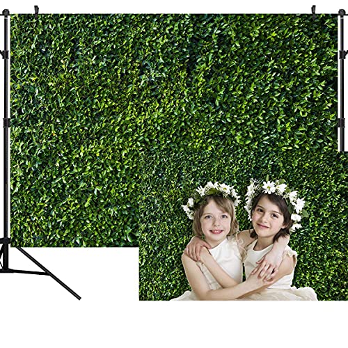 Green Leaves Photography Backdrops Grass Backdrop Wall Greenery Safari Party Decoration Photoshoot Newborn Baby Shower Backdrop Wedding Birthday Photo Background Studio Props Booth 7x5FT PCK41 - size: 7X5FT