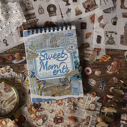 Uideyvi Sweet Series Sticker Scrapbooking Supplies for Junk Journal, 25 Sheets Washi Stickers and 25 Sheets PET Stickers(TZ-010-004) - color: Sweet Series