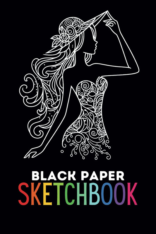 Black Paper Sketchbook For Gel Pens, White Pencils 120 Pages, A Black Page Journal For Adults, Teens, Students, Artists With Blank Numbered Page Black Page.