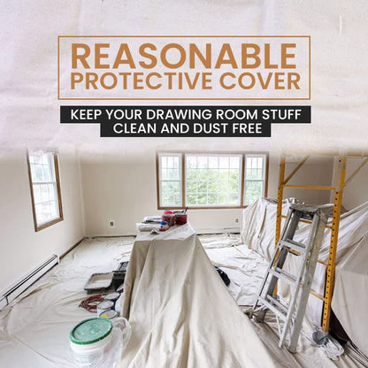 ZUPERIA Canvas Drop Cloth for Painting (Size 5'x20' Feet Pack of 4) Pure Cotton Painters Drop Cloth for Painting, Furniture & Floor Protection, All Purpose Thick Canvas tarp with Double Stitched Edges - size: 5' x 20' Feet