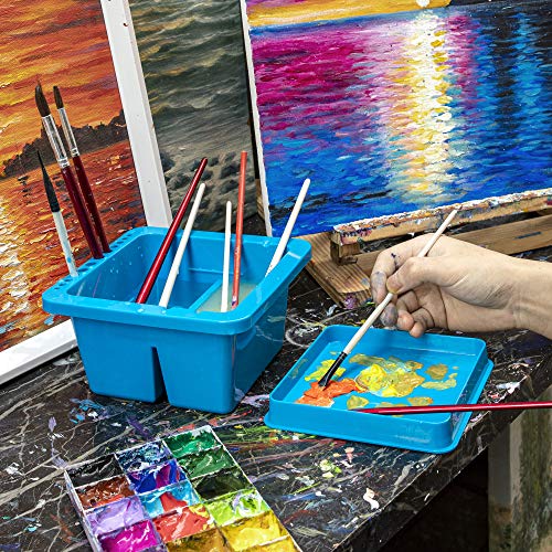 MyLifeUNIT Paint Brush Cleaner, Paint Brush Holder and Organizers for Acrylic, Watercolor, and Water-Based Paints (Blue) - color: Blue