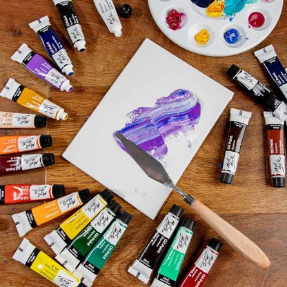 Mont Marte Oil Paint Set Signature 24pc x 0.4oz, Good Coverage, Good Tinting Strength, for Beginners, Students and Artists