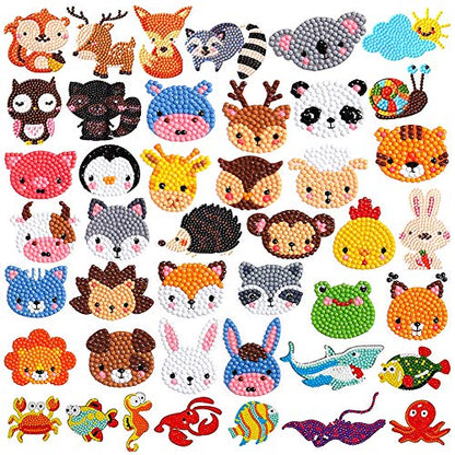 Labeol Diamond Art Kits for Kids Boys and Girls Ages 6-8-10-12 Easy to DIY Creative Diamond Art Sticker Craft by Numbers Kits for Kids and Adult Beginners (Animal) - style: Animal