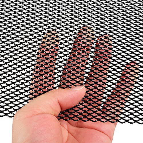 AggAuto Universal 40"x13" Car Grill Mesh 4x8mm Rhombic Hole Black | Aluminum Alloy Automotive Grille Insert Bumper, One of the Most Multifunctional Shape Grids 100x33cm - size: 4x8mm Rhombus - Black