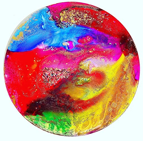 Alcohol Ink Synthetic Paper & Watercolor - Non-Absorbent, Heavy Weight & Tear Resistant - Forgiving - Many Inks Wipe Off Clean for Easy Reuse On White - White EVO Circles Variety Sizes (6 Pack) - color: White, size: Assorted Circle Sizes