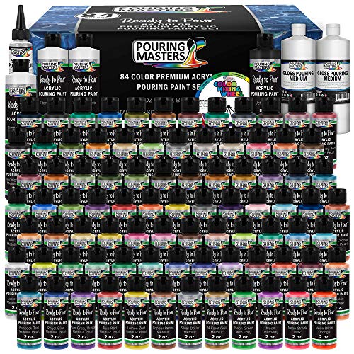 Pouring Masters 84 Color Metallic Ready to Pour Acrylic Pouring Paint Set - size: 84 Count (Pack of 1)