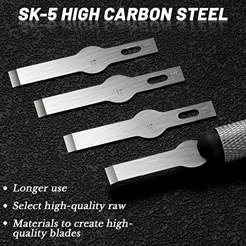 40 Pack Craft Knife Blades, #17 Hobby Knife Replacement Blades, High Carbon Steel Precision Blade Refills for Scrapbooking, Cutting, Carving, Chiseling, Stencil, DIY Art Projects