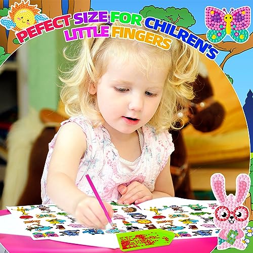 Labeol Diamond Art Kits for Kids Boys and Girls Ages 6-8-10-12 Easy to DIY Creative Diamond Art Sticker Craft by Numbers Kits for Kids and Adult Beginners (Cute Animals) - style: Cute animals