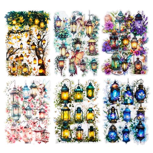 90PCS Firefly Lamp PET Stickers, Fairy Tale Lantern Stickers for Scrapbooking, Journaling and DIY Crafts - color: Firefly Lantern