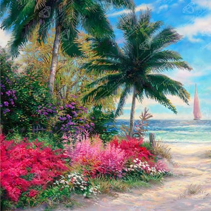 DIAMOND ART CLUB Ocean Whisper Path Diamond Art Kits for Adults | Premium Diamond Painting Kit, Fun DIY Crafts for Adults, Round Diamond Art Canvas by Chuck Pinson, 13" x 13" (33 x 33 cm) - color: Ocean Whisper Path