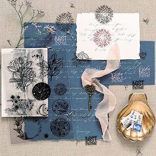 4 Themes 45Pcs Clear Stamps, Retro Rubber Clear Stamp, Transparent Silicone Stamps Seal for DIY Scrapbooking Card Making Decoration, Style C - style: Style C
