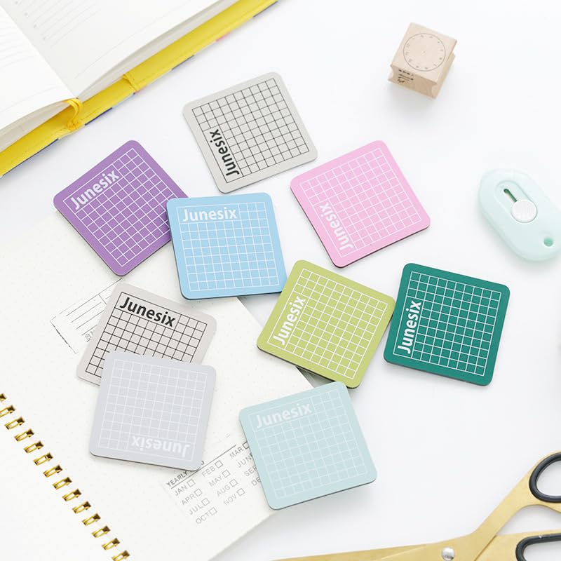 Mini Self Healing Cutting Mat Set 2.4 Inch 7 Pieces Colorful Craft Mats Non Slip Sewing Pads for Quilting Scrapbooking Paper Carving, Mint Green Matcha Gray Sky Blue