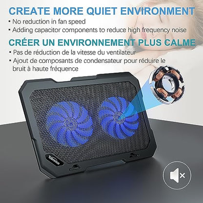 TopMate C302 Laptop Cooling Pad Ultra Slim Notebook Cooler, Laptop Fan