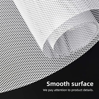AggAuto Universal 40"x13" Car Grill Mesh 3x6mm Rhombic Hole White | Aluminum Alloy Automotive Grille Insert Bumper, One of the Most Multifunctional Shape Grids 100x33cm - size: 3x6mm Rhombus - White