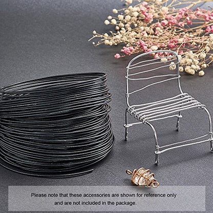 Fashewelry 656 Feet 18 Gauge Aluminum Wire Black Bendable Metal Craft Wire for Beading Jewelry Craft Making - color: Round-18 Guage-Black