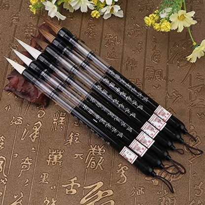 LiebeWH Water Brush Pen Set 6Pcs Refillable for Watercolor Painting Chinese Calligraphy Hand Lettering Travel Art Supplies Beginners and Professionals