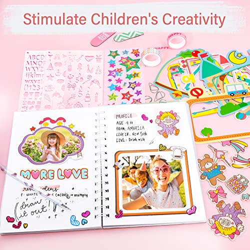 DIY Journal Kit, Gifts for Girls Age of 8 9 10 11 12 13 Years Old and Up, Girls Journal Set for Teen Decorate Her Planner/Organizer Birthday Gift Cute Art Crafts Scrapbook Stationary Kit