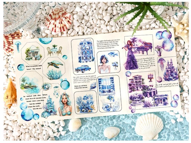 428Pcs Summer Scrapbook Stickers for Scrapbooking Supplies, 100 Sheets Transparent PET Scenery Journal Stickers for Journaling, Junk Journal, Scrap Book, Card Making, Collage, DIY Crafts Arts - color: Summer Rain Just Clears Up