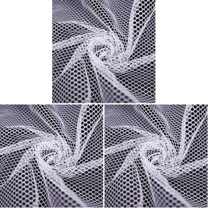 29.5 x 59 Inch White Mesh Fabric Slightly Stretchy for Sewing Projects, Shopping Bag, Backpack Pocket and Straps and Netting Clothes (Pack of 3) - size: 29.5 x 59 Inch (Pack of 3)