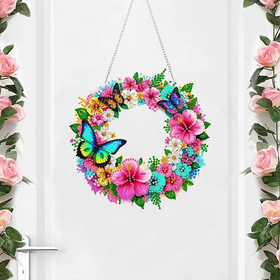 RYMILIE Hanging Diamond Art Kits for Adults Floral Butterfly - color: DP04807