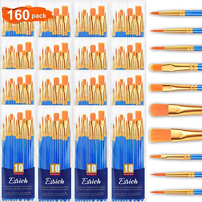 ESRICH 160PCS Paint Brushes, Paint Brush for Acrylic Painting - color: Blue, size: 160