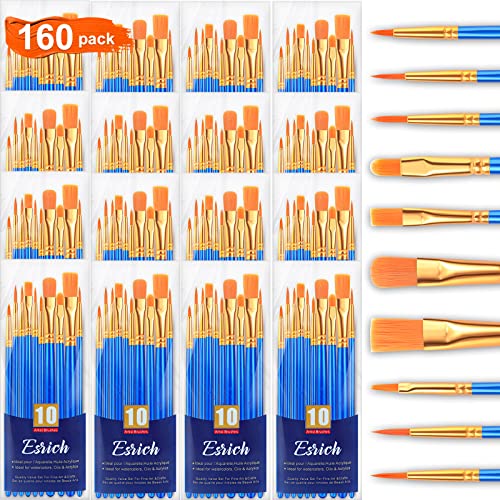 ESRICH 160PCS Paint Brushes, Paint Brush for Acrylic Painting - color: Blue, size: 160