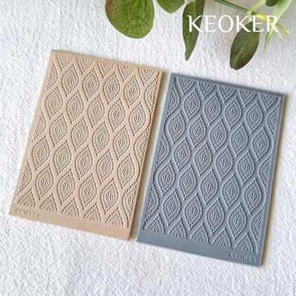 KEOKER Lace Texture Sheets for Polymer Clay, Sheet Mat for Creating Textured Clay Effects (A+B+C) - color: ALL