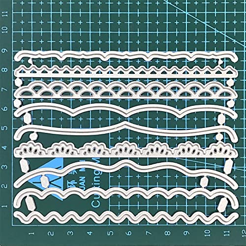 9 PCS Metal Embossing Lace Cutting Dies Metal Embossing Stencils for Card Making Scrapbooking Lace DIY Crafts Birthday Decor - style: Lace edge dies set