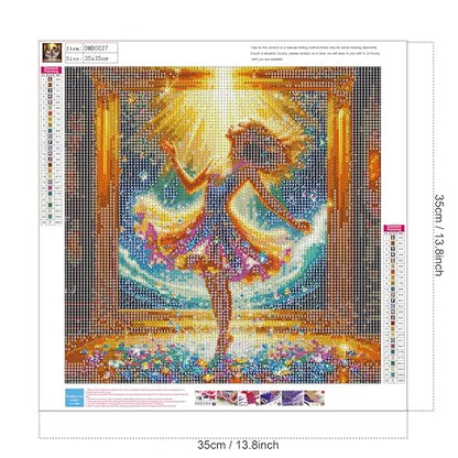 ALEXMACLIST Dazzling Gem Dancer 14x14 Full Drill Diamond Painting Kit - color: Glowing Dancer
