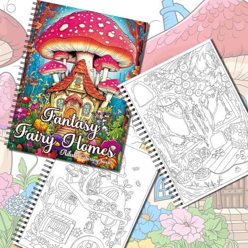 Kalysky 3 Coloring Books for Adults: Flower World, Universe, Fairy Homes - color: Whimsical Universe