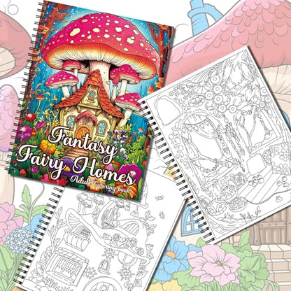 Kalysky 3 Coloring Books for Adults: Flower World, Universe, Fairy Homes - color: Whimsical Universe