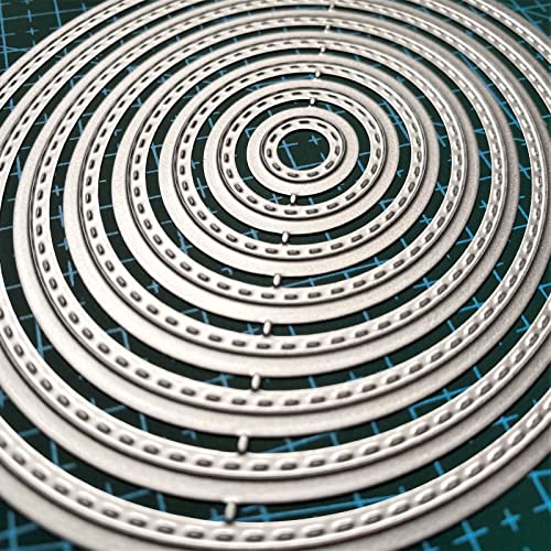 8PCS Circle Cutting Dies Handmade DIY Paper Cards Album Decoration Stencils Template Embossing for Card Scrapbooking Craft (Round) - style: Circle