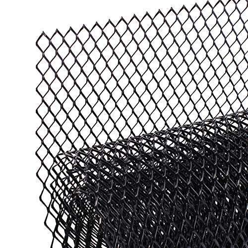 AggAuto Universal 40"x13" Car Grill Mesh 6x12mm Hexagon Hole Black | Aluminum Alloy Automotive Grille Insert Bumper, One of the Most Multifunctional Shape Grids 100x33cm - size: 6x12mm Hexagon - Black