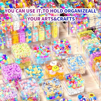 Bead Organizer Box 120 Pcs, 4-Tier Large Capacity Stackable Bead Storage Containers, Portable Plastic Craft Organizers for Jewelry Making, Bracelets, DIY, Nail Art Charms - size: 4-Tier 120 Compartments