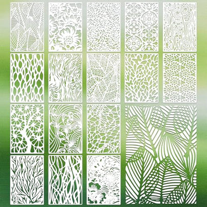 Geometric Texture Stencils for Crafts Reusable 16Pcs Stencils(11X7 Inch) - color: Texture 2